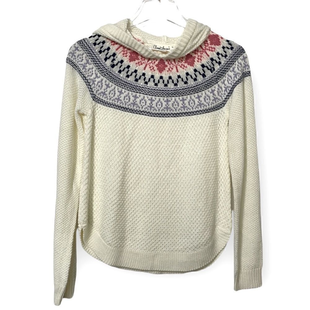 Cloud Chaser Fair Isle Girls Knit Hooded Sweater NWT Size XL (Juniors)‎